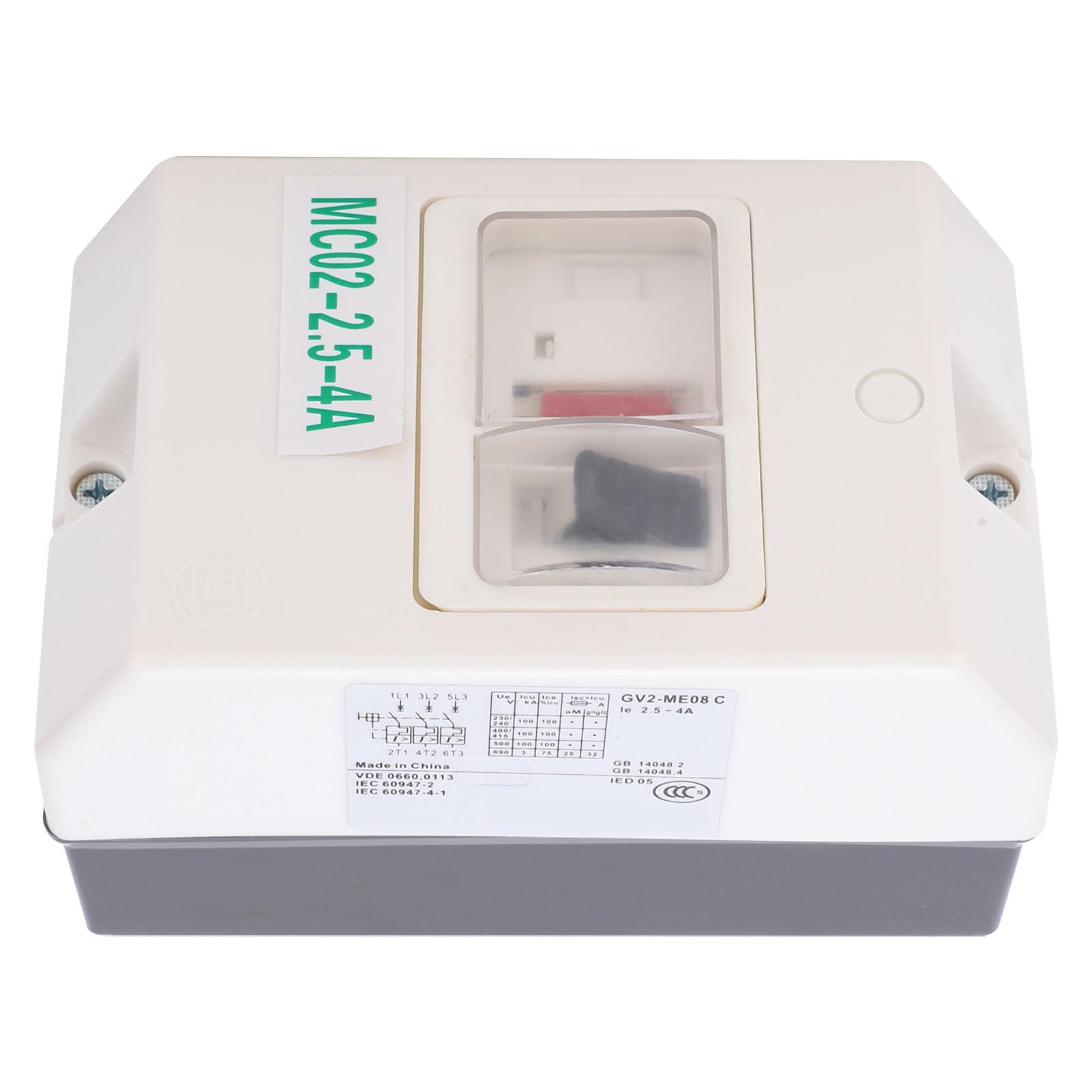 Salvamotore IP55 per Motore Elettrico - Interruttore Automatico di Protezione Impermeabile con Guscio in ABS Modello MC02-2.5-4A