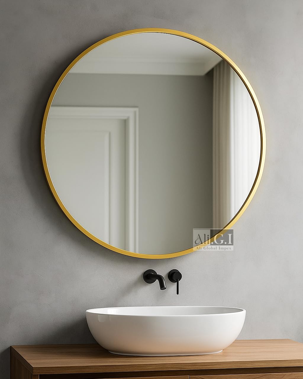 Vanity Round Wall Mirror I Metal Frame Mirror I Modern Design Gold Finished Metal Frame Mirror in Medium Size I Bathroom W... - Review, Price and Buying Guide