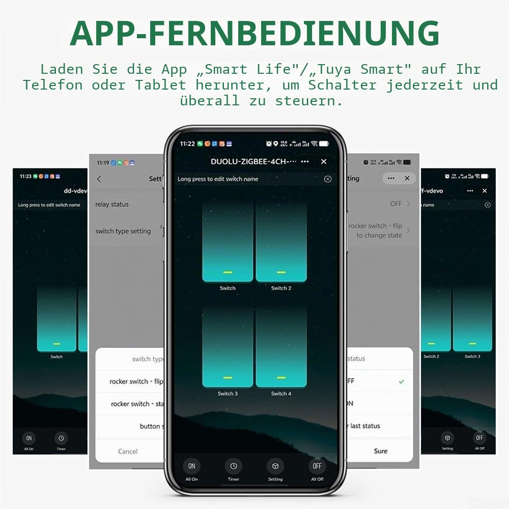 4-Kanal WLAN Smart Schaltmodul, 100-240 V AC, 16 A pro Kanal, für Tuya und für Zigbee, für intelligente Haussteuerung(4-channel WiFi)