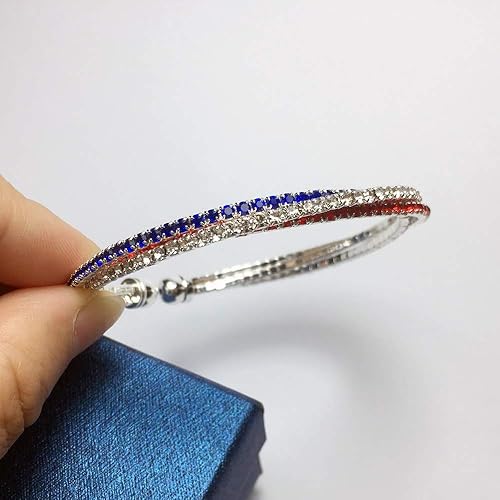 Miniatura 3 de IDesign Pulsera de bandera estadounidense de Estados Unidos, regalo rojo, azul, blanco, pulsera patriótica del 4 de julio, Día de la Independencia,