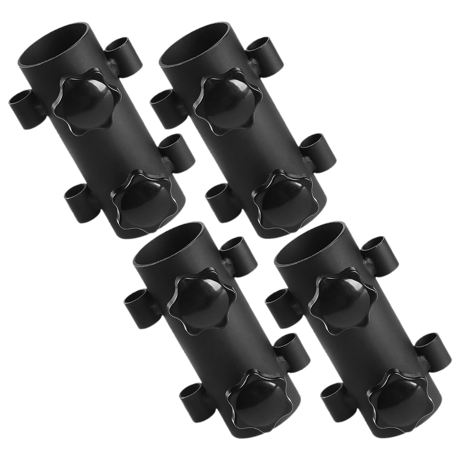 Housoutil Supporto per Palo da Campeggio in Acciaio Antivento Regolabile Doppio Dado Morsetto per Ombrellone da Giardino Set 4 Pezzi per Outdoor Barbecue e Festival all’Aperto