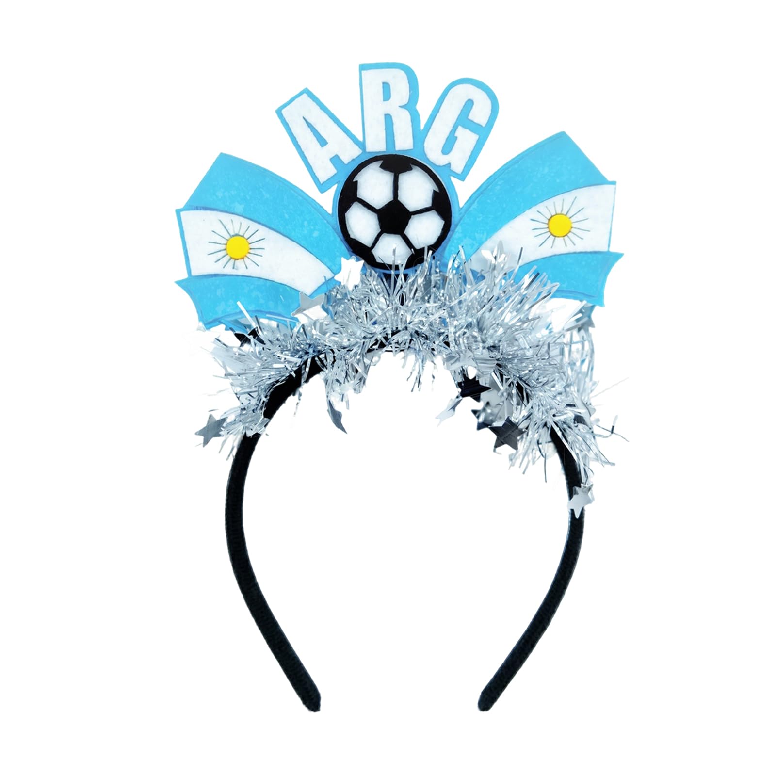 Argentina Soccer Team Headbands for Fans ARG Headband Light Blue and White Flag Tinsel Ha…