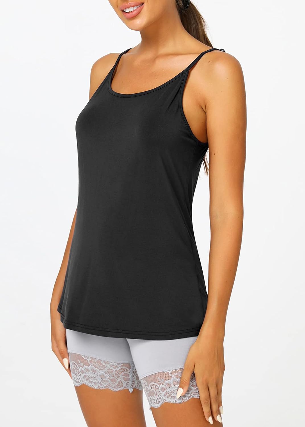 Latuza Women's Viscose Cami Pajamas Top Spaghetti Straps Tank Top - Image 2