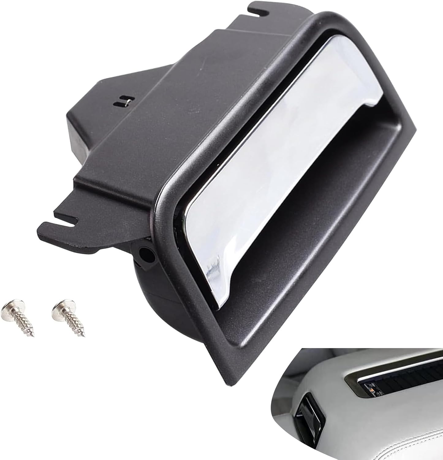 MLY 1PC Center Console Latch, Middle Console Armrest Lid Lock Handle Replacement OEM# 22792217 22861304, Compatible with 2014-2020 Chevy Silverado Suburban Tahoe GMC Yukon Sierra 1500 2500 (Black)