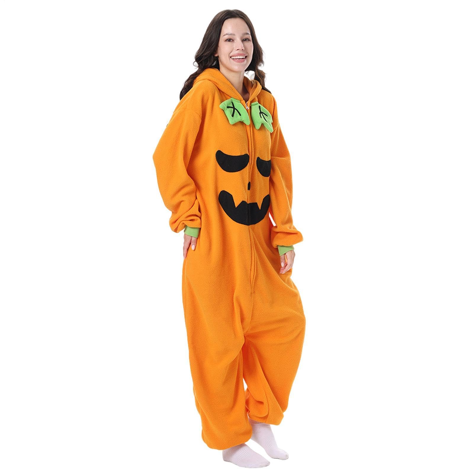 Pigiama di Halloween Halloween Peluche Flanella Felpa Con Cappuccio Morbido Pigiama Allentato | Vestito da casa con cappuccio per adulti, famiglia, bambini, ragazze, ragazzi, feste in maschera di Natale
