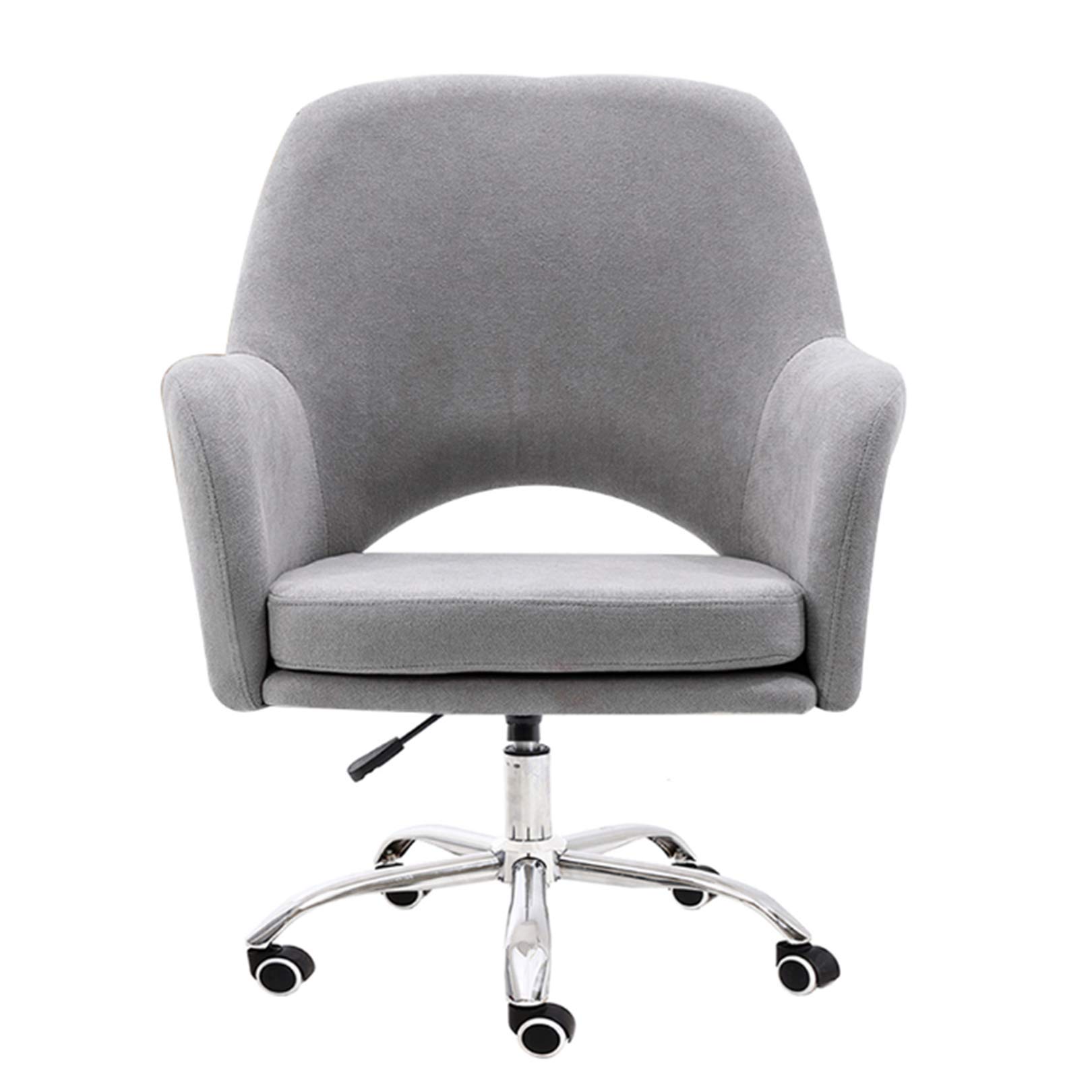 Chaise de bureau pivotante à 360° avec dossier confortable et assise en lin doux