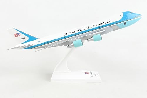 Miniatura 3 de SkyMarks SKR041 Air Force One Boeing 747-200 VC25 a escala 1250 Modelo de escritorio con soporte