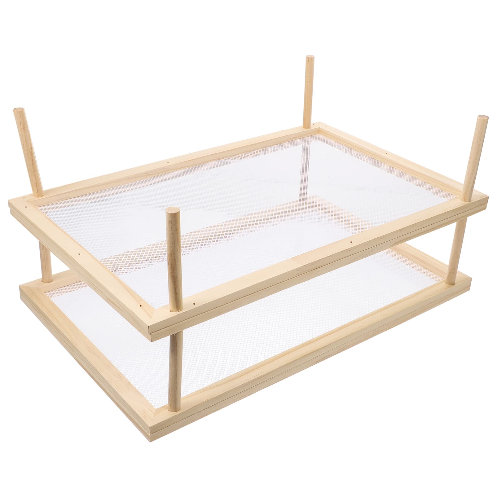 VOSAREA Séchoir à Pâtes Ménager en Bois Beige, Support à Spaghettis