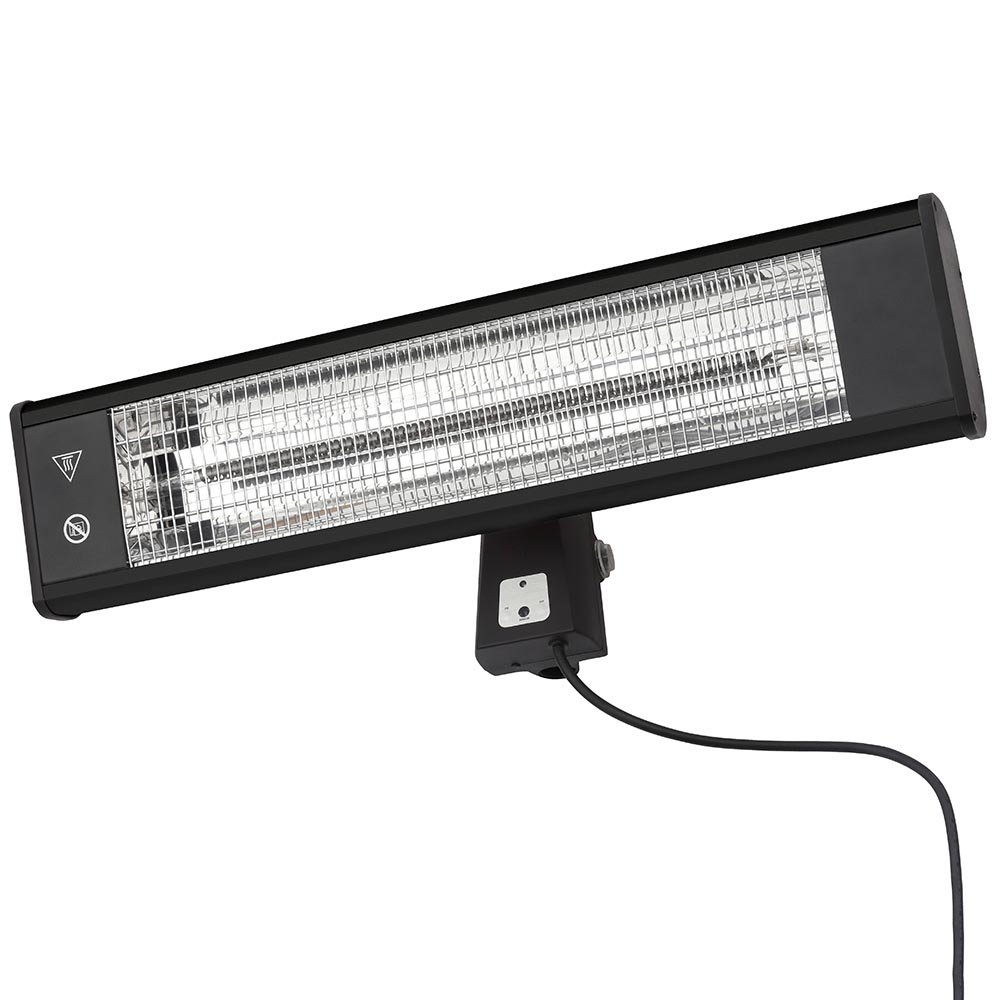 Litecraft 1800 Watt Wall Mount Outdoor IP44 Rated Radiant Patio Heater - Black