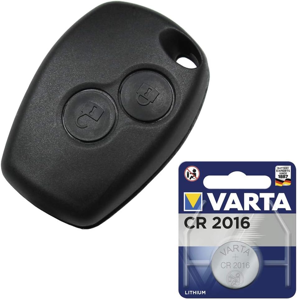 Dacia Key Case 2 Button Remote Control Replacement Case Blank NE + Car Key Battery