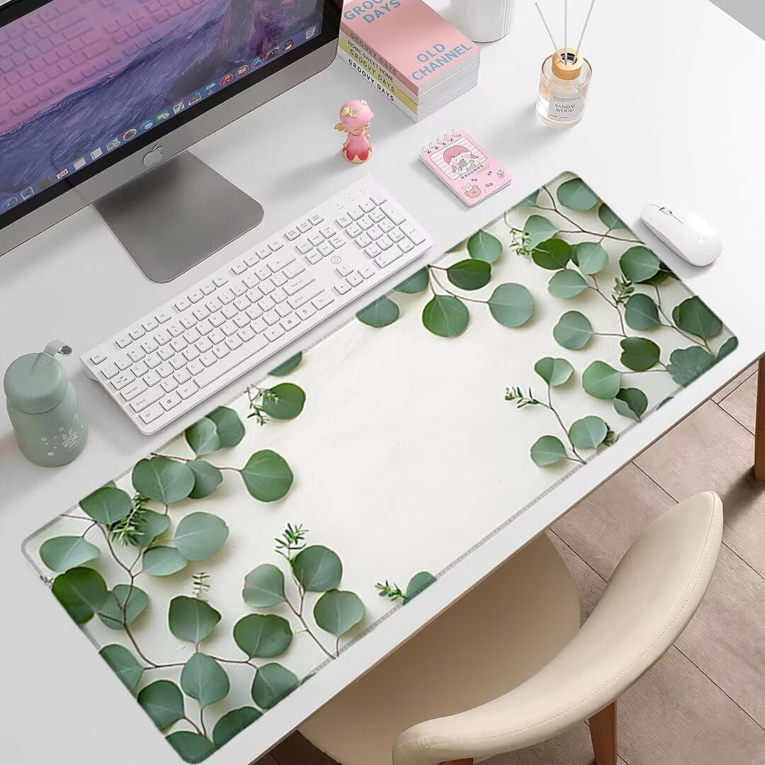 Podkładka pod mysz do gier XXL - 1400x600x3mm - Fabryczna duża antypoślizgowa podkładka pod klawiaturę biurową ze zszytymi krawędziami, biała duża podkładka pod mysz do gier do biura i domu, poprawia