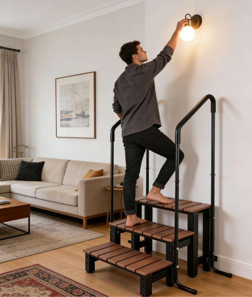 Whirlpool-Treppe mit Einer Tragkraft von 250 kg, 3 Stufen, Wohnmobil-Treppe, Wohnmobil-Stufen, Schwimmbadleiter, Aufstellpool-Treppe, Pool-Treppe, Outdoor-Spa-Badewannen-Stufenleiter