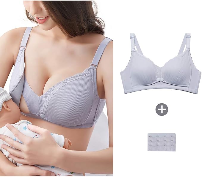 Amazon Co Jp 授乳ブラジャー レディース ノンワイヤー 上開き 下着 妊婦 産後 気持ちいい ホック 付き 服 ファッション小物