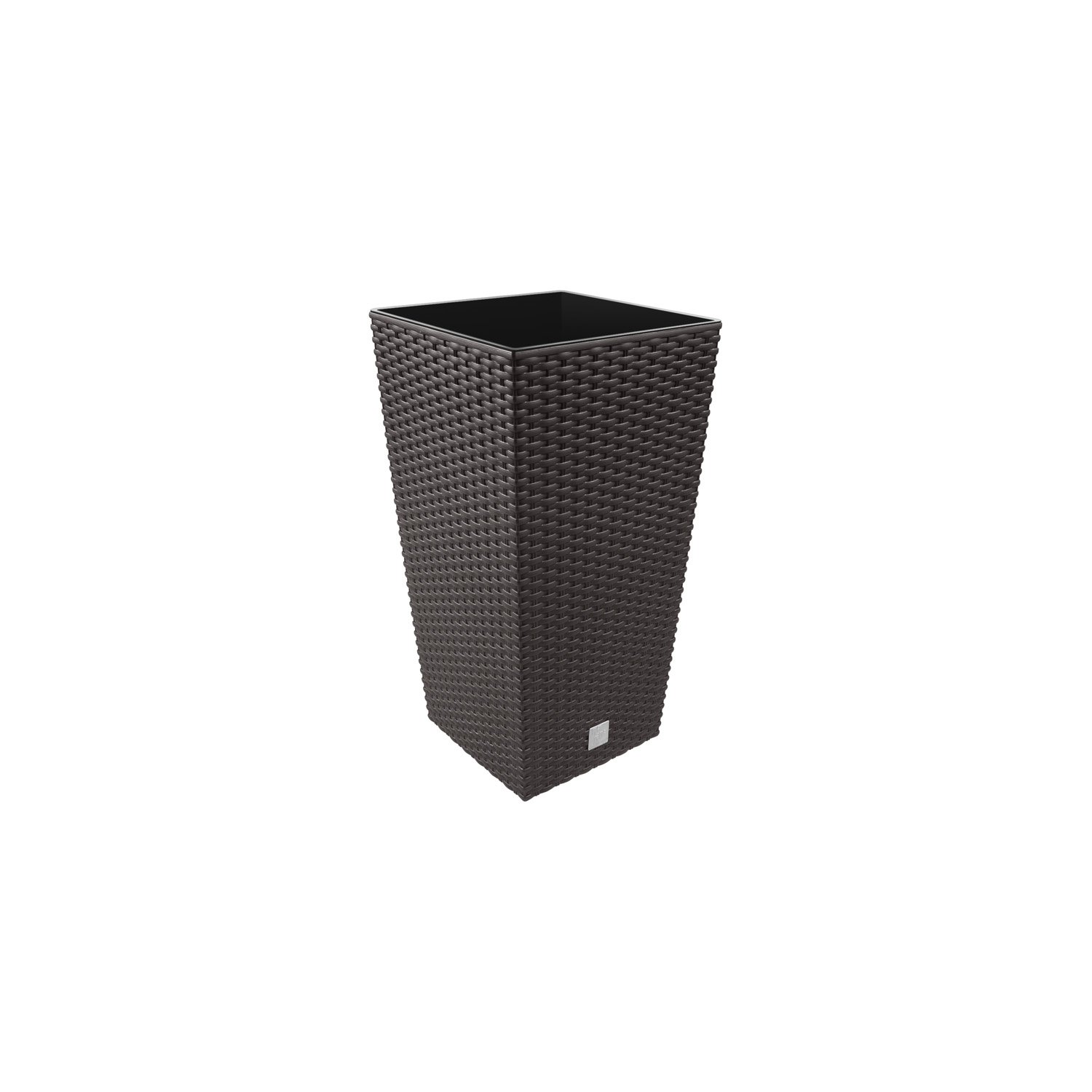 Vaso per piante Rato Square simil rattan 16,3 Lt altezza 42,5 cm con inserto colore: taupe