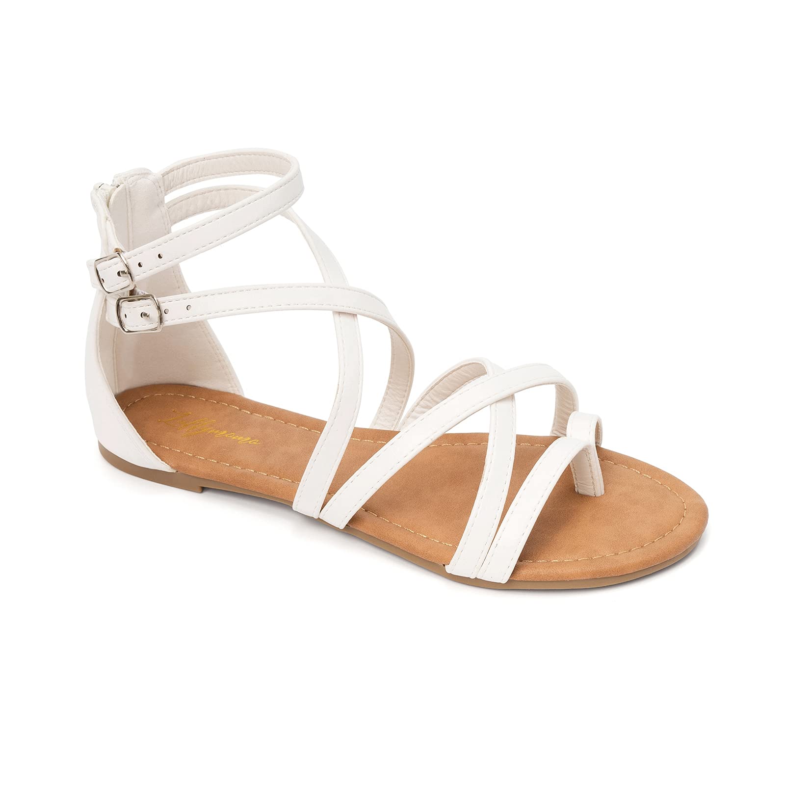 Women's Casual Strappy Sandals Comfort Adjustable Flat Sandals