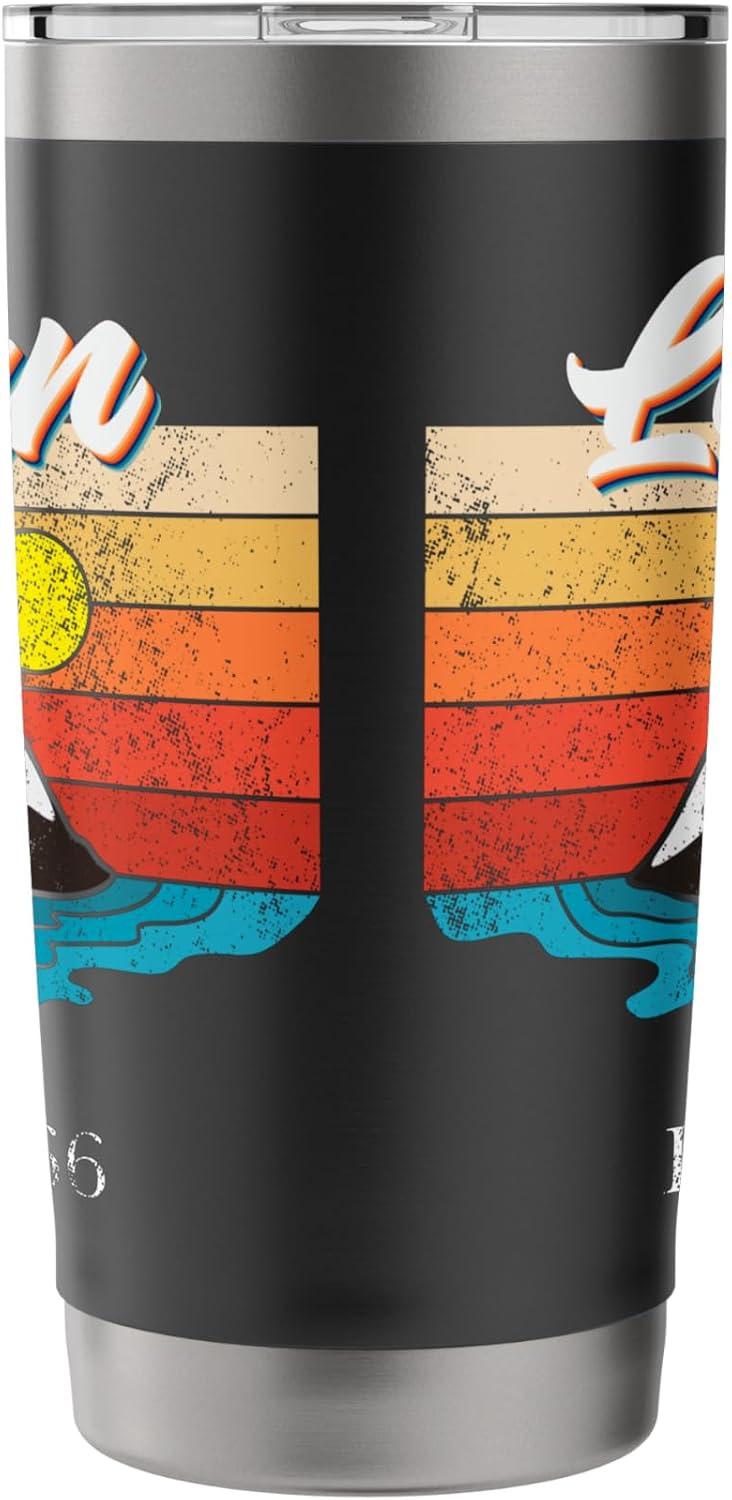 Logan Mountain River Retro Sunset USA Trip Logan Stainless Steel Insulated Tumbler image 4
