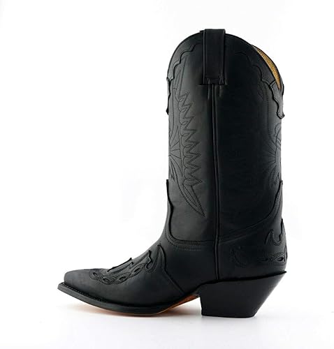 Miniatura 3 de Grinders Arizona HI - Botas de baile unisex de cuero cubano con tacón occidental