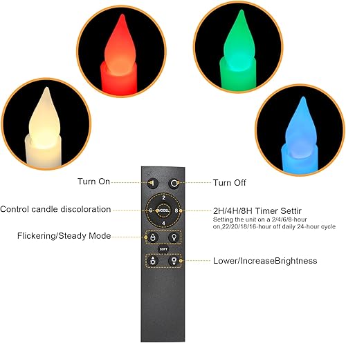 Miniatura 3 de Juego de 12 velas de ventana de Navidad de Halloween con temporizador, funciona con pilas, velas LED eléctricas sin llama para ventanas, portavelas