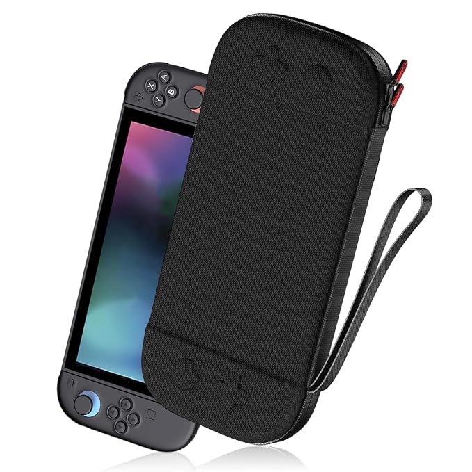 ZORBES® for Nintendo Switch 2 Carrying Case, Hard Shell Travel Case with 12 Game Card Slots & Screen Protector Mat, Portable Hard Shell Storage Bag, Black