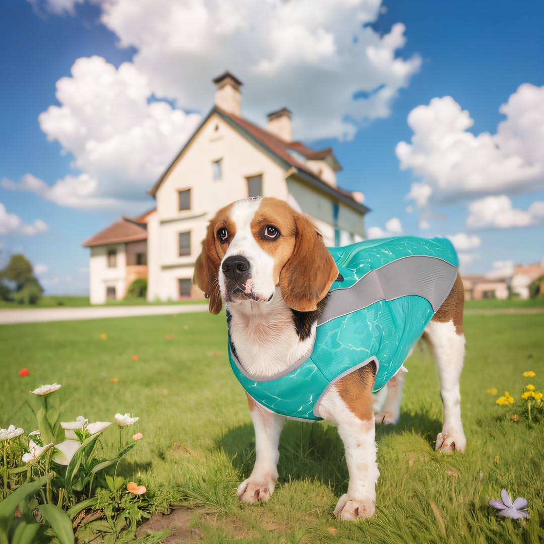 Giacca per Cani d'inverno e Gilet di Raffreddamento per Cani d'estate Cappotto Cane a Doppio Uso, Antivento e Caldo Cappotto per Cani Inverno, Inzuppato per il Gilet di Raffreddamento per Cani Estate