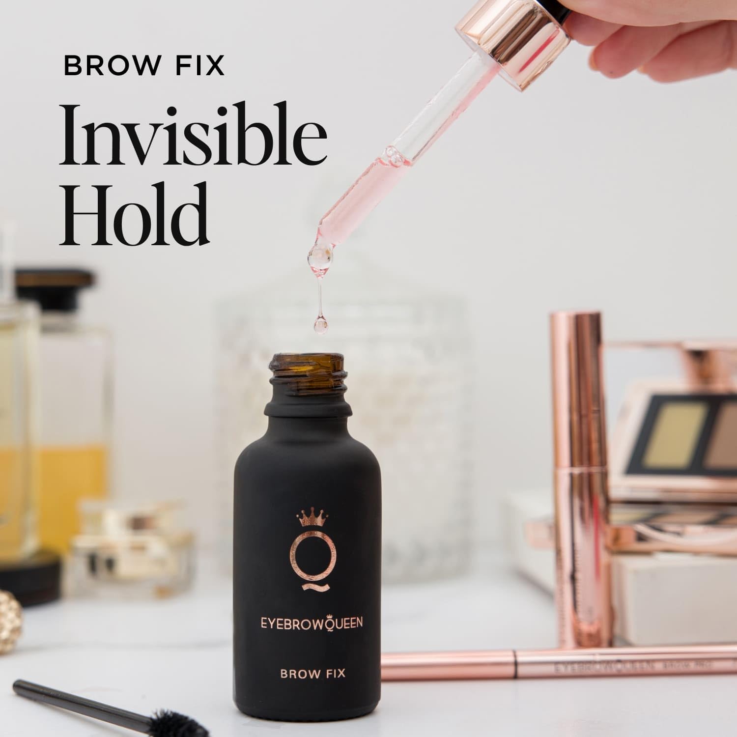 Eyebrowqueen Essential Collection -Eyebrow Kit - Black Brown. (Contains Eyebrow Pencil, Sculpting Gel, Eyebrow Brush, Tweezers, Scissors and Brow Fix Solution).