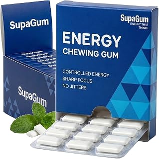 Caffeine Performance Energy Gum – 54 Pieces | 80mg Natural Caffeine + L-Theanine for Crash-Free Energy & Focus | Vegan, Sugar-Free, Keto | Fast-Absorption Nootropic Gum