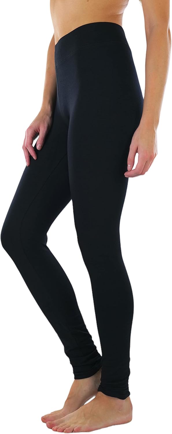 ToBeInStyle Women's Single Medium Weight Breathable Cotton-Spandex Leggings - Image 5