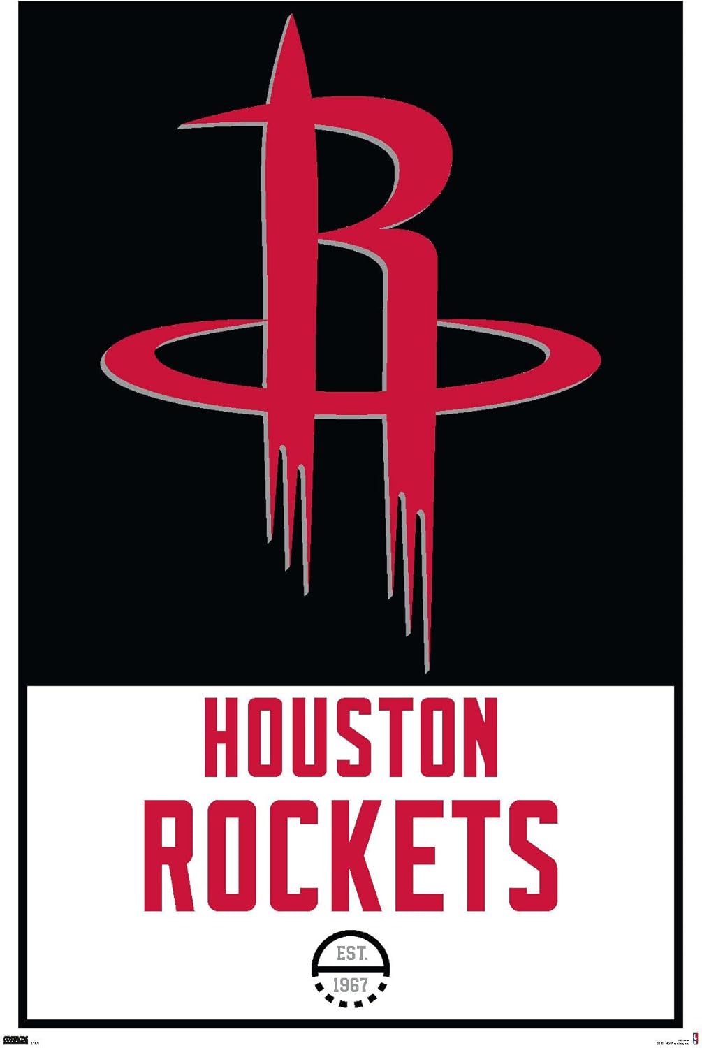 Trends International NBA Houston Rockets - Logo 21 Wall Poster, 22.375" x 34", Premium Unframed Version