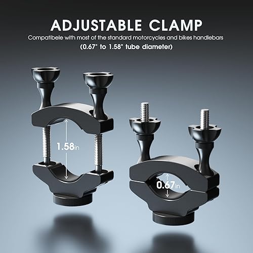 Miniatura 5 de Andoer Palo selfie invisible para motocicleta, soporte de manillar en perspectiva de tercera persona para seguimiento de paseos en bicicleta,