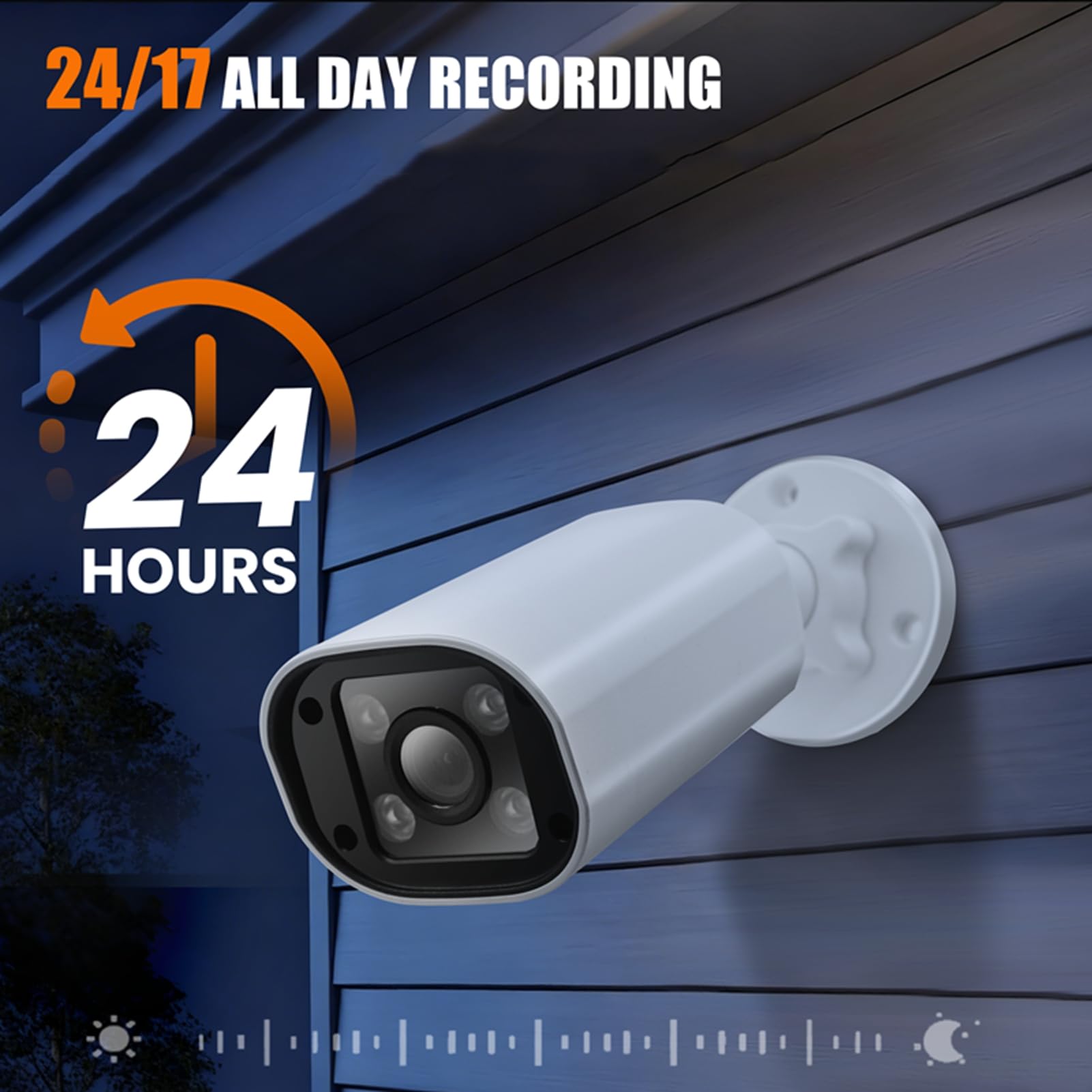 Telecamera di Sorveglianza da 4 MP con Audio Bidirezionale | Rilevamento Umano AI, Visione Notturna a Colori 30 M, PoE IP66 Resistente Alle Intemperie per la Sicurezza Interna Esterna