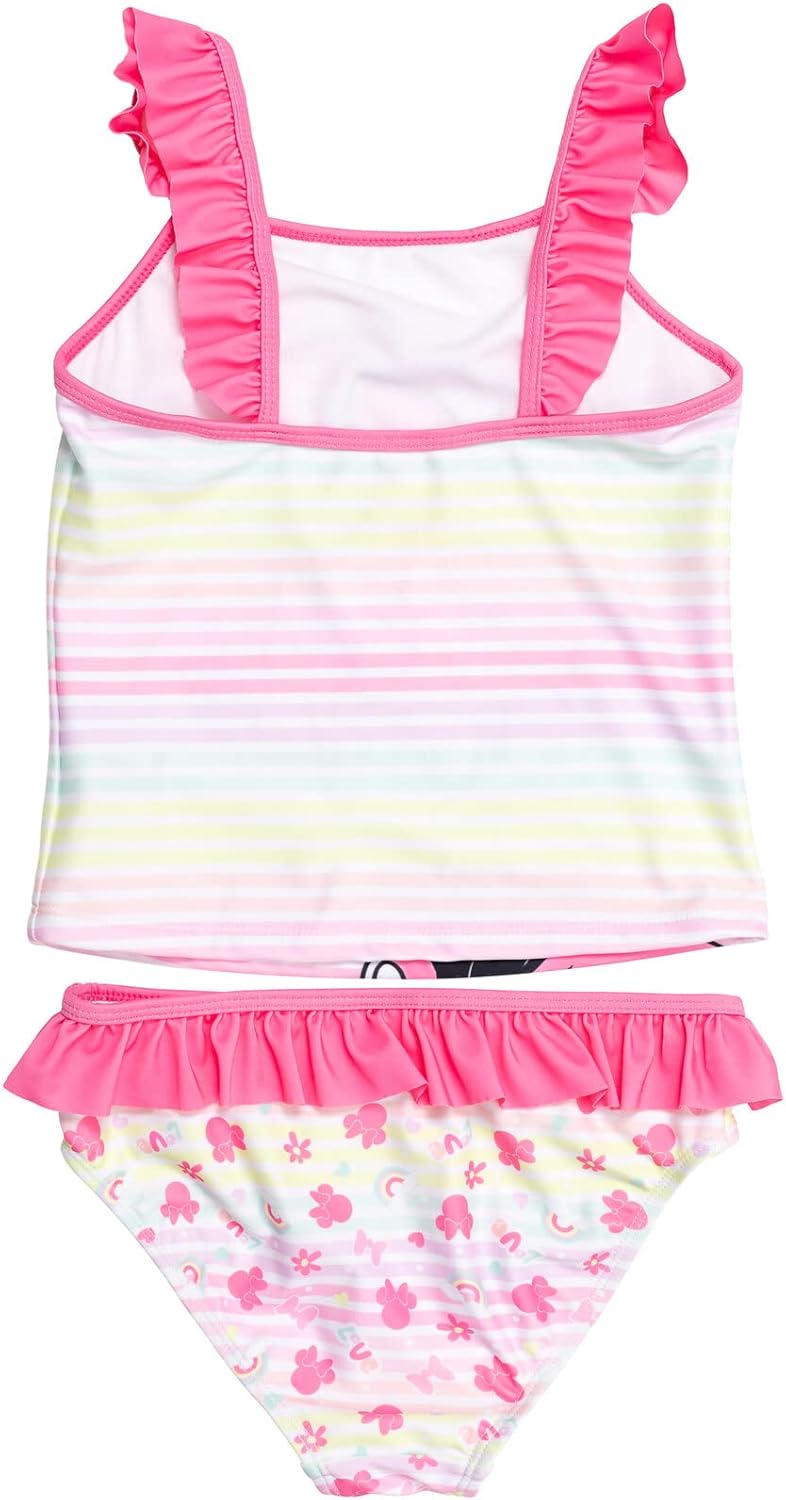 Disney Princess Minnie Mouse Frozen Tankini Top Bikini Bottom and Scrunchie 3 Piece Swimsuit Set Infant to Big Kid - Image 5