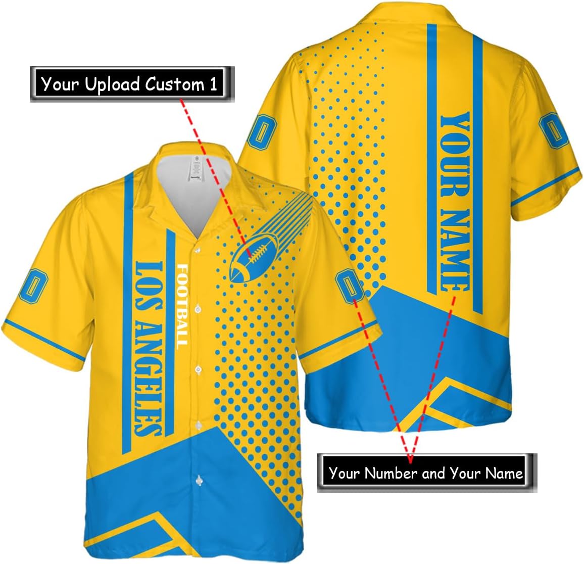 Discover Personalized Los Angeles Football Team Chargers Hawaiian Shirts for Men, Gift for Fan