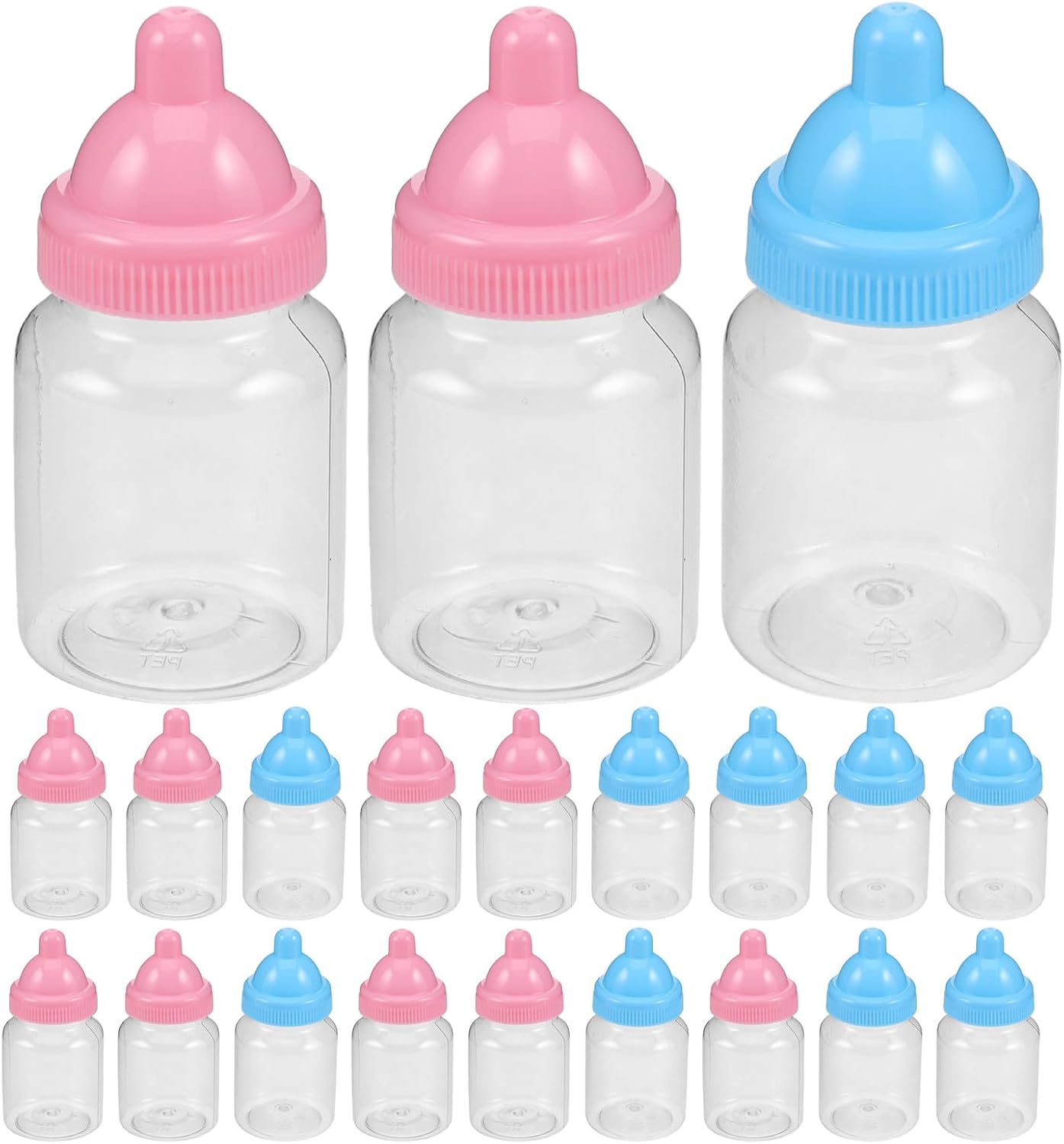 48pcs Baby Bottle Candy Canister, Pink Milk Bottle Shape Gift Jar