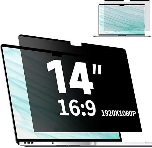 Miniatura 9 de Pantalla magnética de privacidad para laptop de 14 pulgadas, 16:10, filtro de luz azul mate extraíble antideslumbrante, escudo de privacidad para