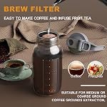 Cold Brew Coffee Maker Jar - 64oz Thick Glass Multipurpose Mason Pitcher Spout Lid with Handle & Stainless Steel Filter for Iced Brew Coffee, Lemonade, Ice Tea, Homemade Fruit Drinks Container
