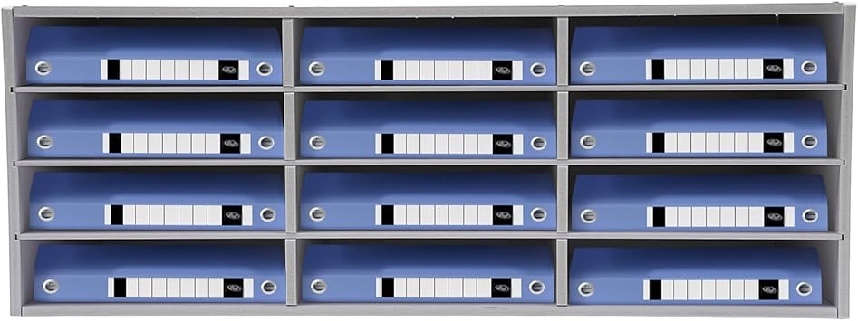Literature Organizer, 12 Compartments File Storage Organizer Cabinet, Paper and Mail Sorter, Paper Storage Cabinets, Literature Shelf for Home Classroom OfficeWhite
