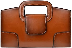 ZLMBAGUS Women Vintage Brown Leather Clutch