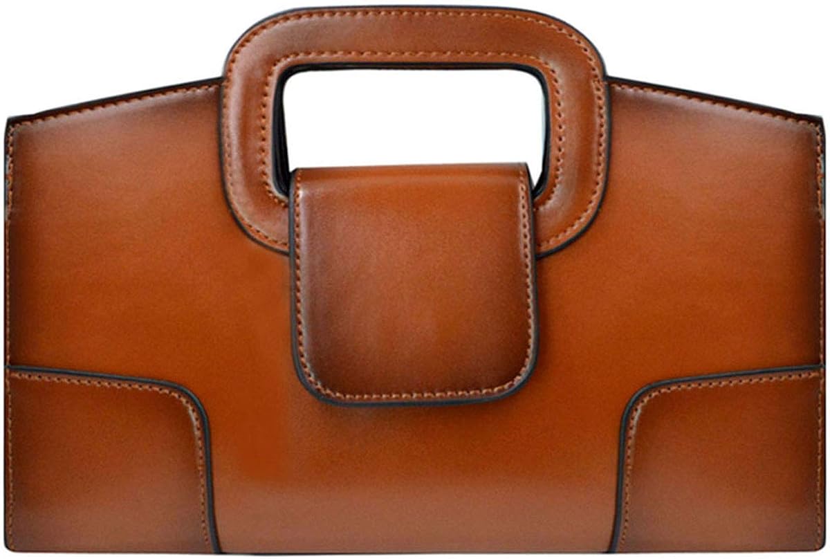 ZLMBAGUS Bolso de mano con solapa vintage para mujer, con asa superior, de piel sintética, bolso de hombro