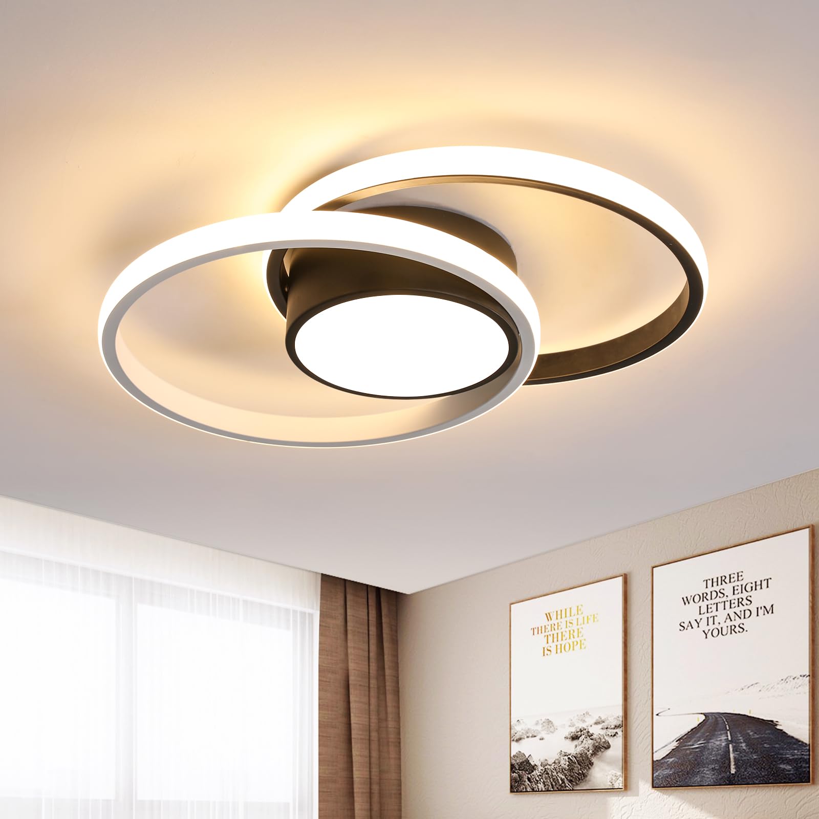 Riserva Plafón LED Techo Moderna, 42W 4725LM Redondo Lámpara de Techo LED, 40CM Lampara Techo Acrílico para Sala De Estar, Dormitorio, Cocina, Blanco Cálido 3000K