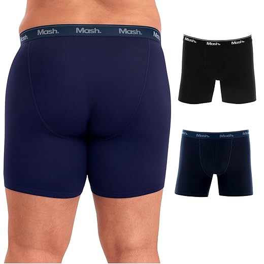Kit 2 Cuecas Boxer Plus Size Mash Antiassadura Cotton Algodão Respirável Masculina