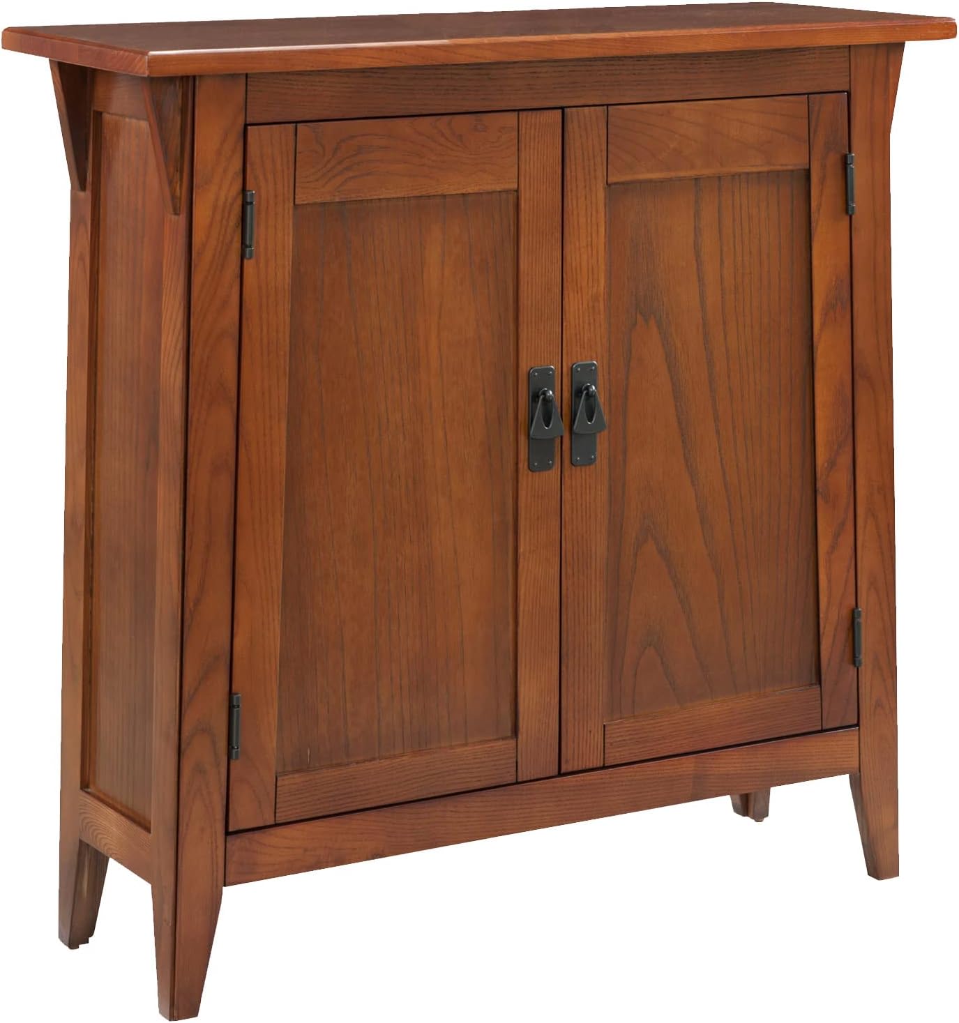 Leick Home Mission Hall Console Table, Solid Wood, 2-Door Storage with 1 Interior Shelf, Slim Profile, Easy Assembly, Russet Brown, 30 in L x 11 in D x 30 in H, Small Entryway Cabinet, 10001-RS