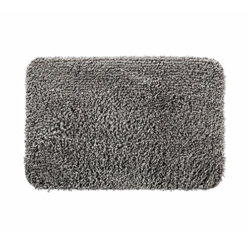 tifee Fußmatte, weicher und bequemer Teppich, rutschfest, super saugfähig, für Eingangstür, Badezimmer, Küche, aus Mikrofaser, reine Farbe, Microfaser, grau, 40 x 60cm Cover