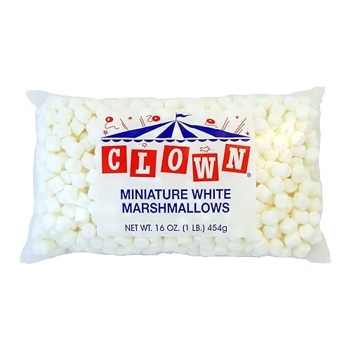 Miniatura 1 de Clown Global Brands Malvaviscos blancos en miniatura | Paquetes de 12 unidades/1 libra | Sin grasa, sin gluten, sin colesterol | Perfecto para