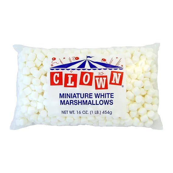 Clown Global Brands 12/1 lb poly bag Miniature White Marshmallows16 Ounces