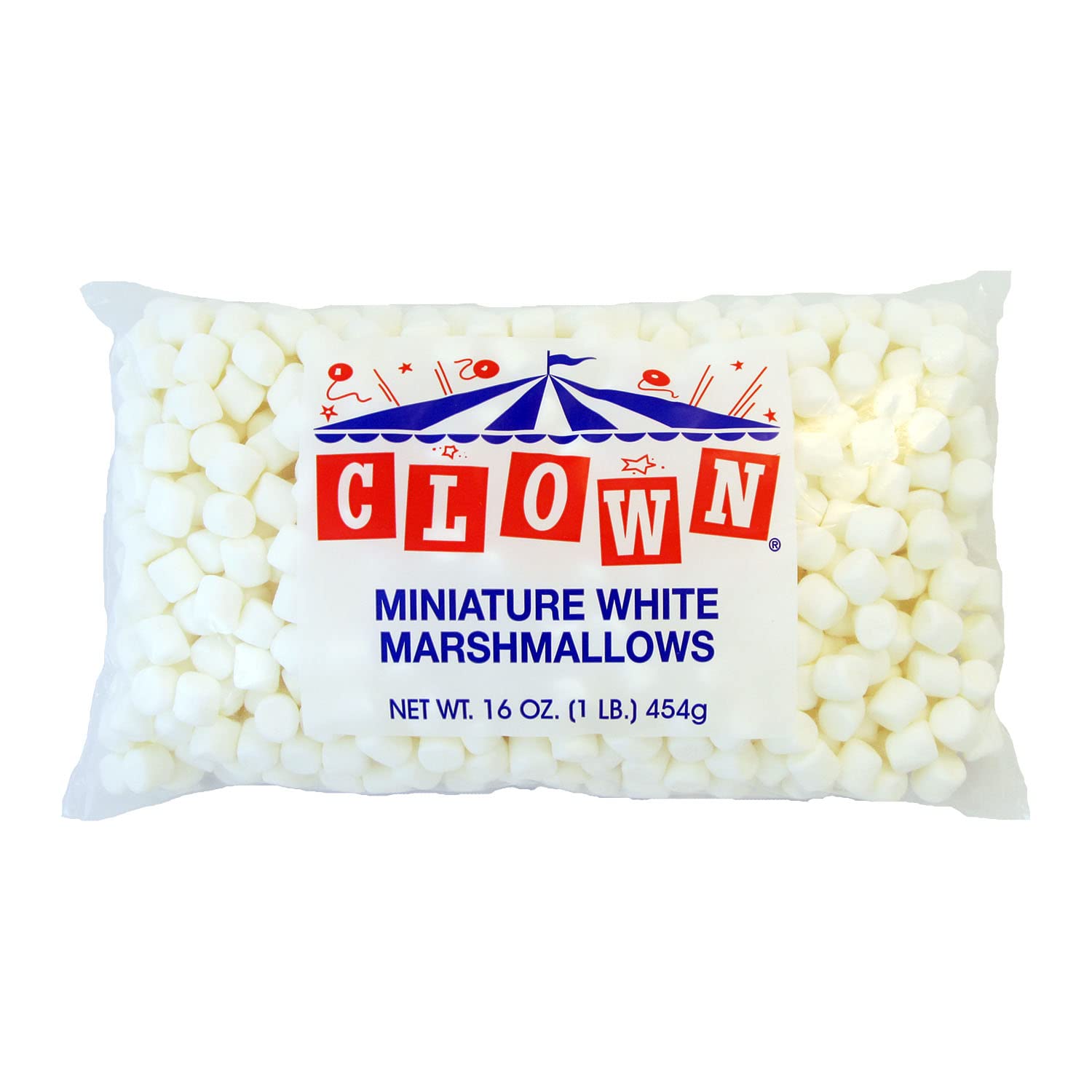 12/1 lb poly bag Miniature White Marshmallows16 Ounces by Clown Global Brands – 16 Ounces