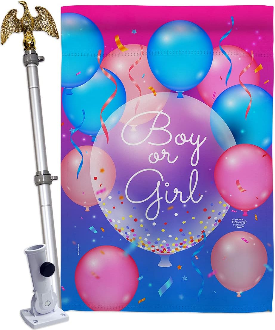 Boy Or Girl House Flag Celebration New Born Baby Shower Occasion Anniversary Party Small Decorative Gift Yard Banner Double-Sided Made In USA 28 X 40