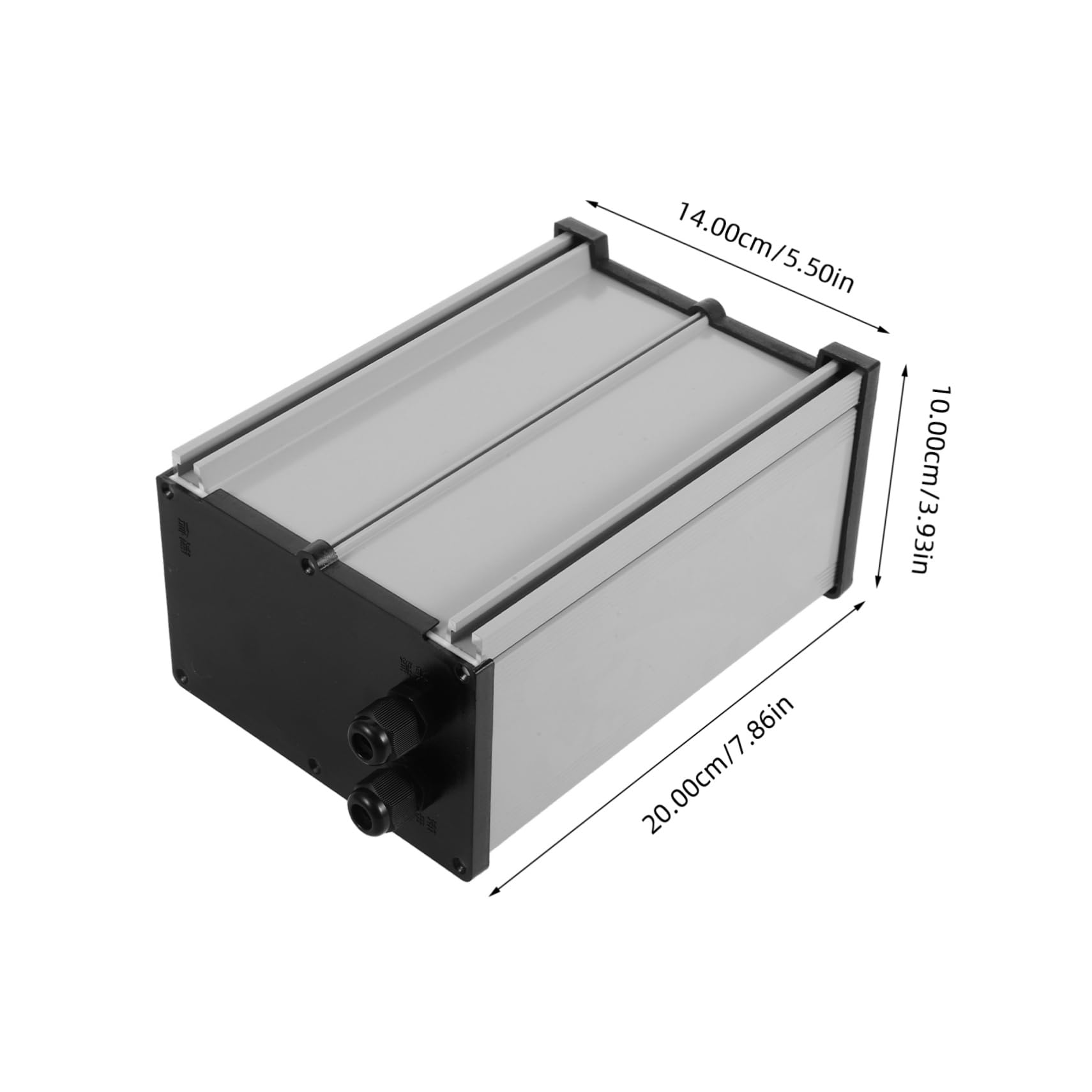 Boîtier Électrique et Connexions Électriques Étanche en Aluminium Argenté avec Couvercle, Solide pour Batterie Lithium pour Éclairage Solaire Extérieur