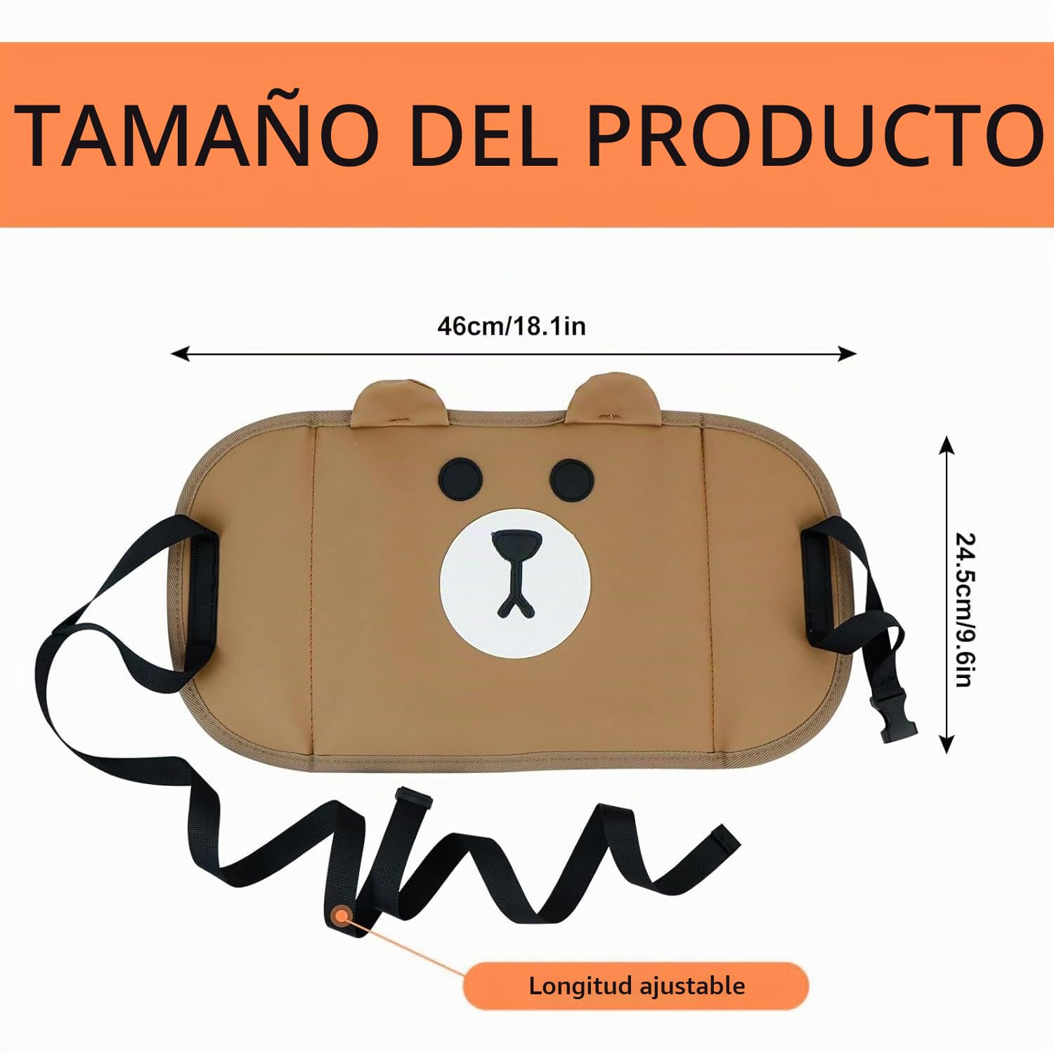 YUNYU Hamaca de pies ajustable para avión y coche, diseño de dibujos animados, soporte portátil de tela de poliuretano, 1 reposapiés marrón para niños y adultos