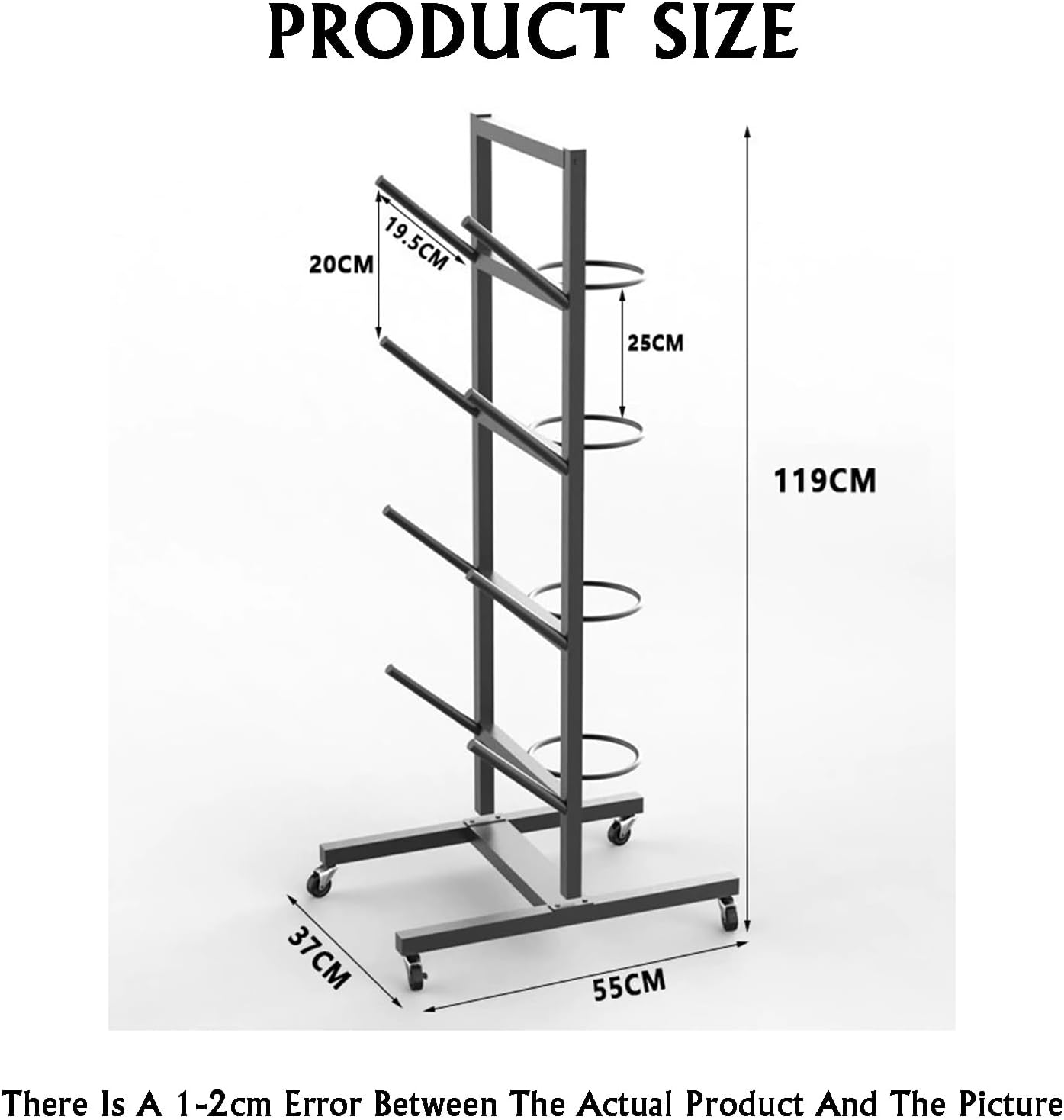 Snowboard Storage Rack with Wheels,2/3/4/5-Layer Basketball Display Stand,Heavy Duty Sports Equipment Shelf,Holds 2/3/4/5,100kg Load Capacity