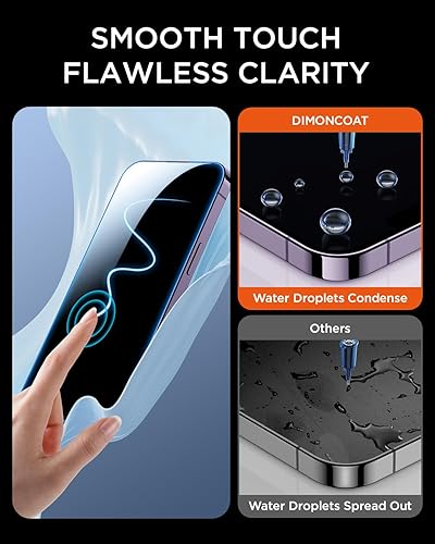 Miniatura 5 de DIMONCOAT Paquete de 4 Kit de alineación automática Protector de pantalla de privacidad compatible con iPhone 14 Pro Max de 6.7 pulgadas protección
